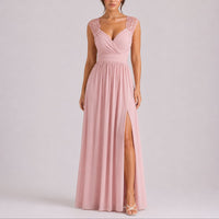 Ava | Lightweight Fall Wedding Lace Wrap Maxi Dress