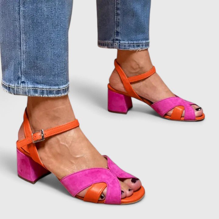Amanda | Orthopedic Heels – Modern Color Block Design for Women