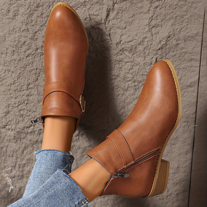 Kaitlyn | Modern Buckle-Accented Chelsea Ankle Boots