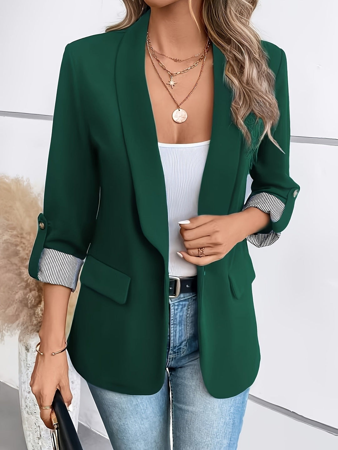 Beatrice | Elegant And Versatile Roll-Up Sleeve Blazer