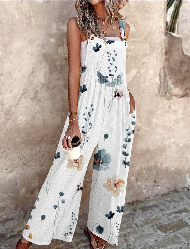 Nora | Floral Print Jumpsuit – Wide Leg Style for Women