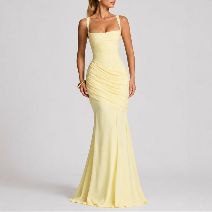 Grace | Elegantes und leichtes gerafftes Maxikleid für Herbsthochzeiten