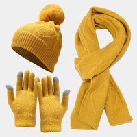 Amber | Knitted Winter Scarve Set with Coordinated Accessories
