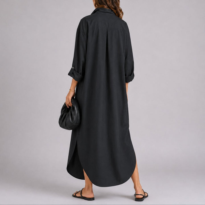 Florence | Übergroßes Maxi-Hemdkleid aus Leinen für Herbsthochzeiten