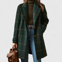 Beatrice | Classic Checkered Tailored Wool Coat