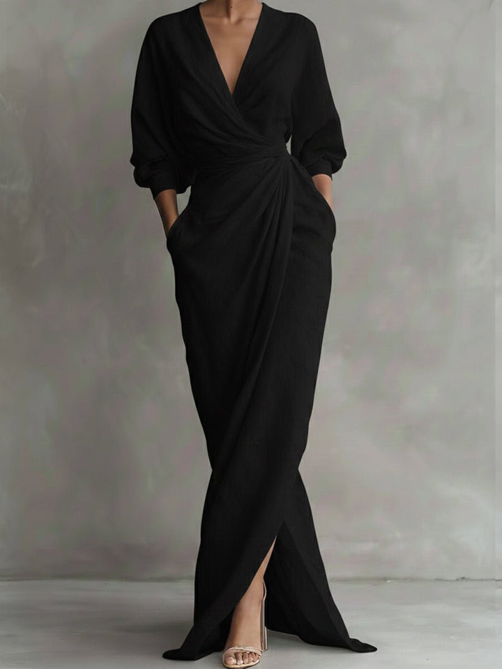 Scarlett | Stylish Wrap Long-Sleeved Maxi Dress
