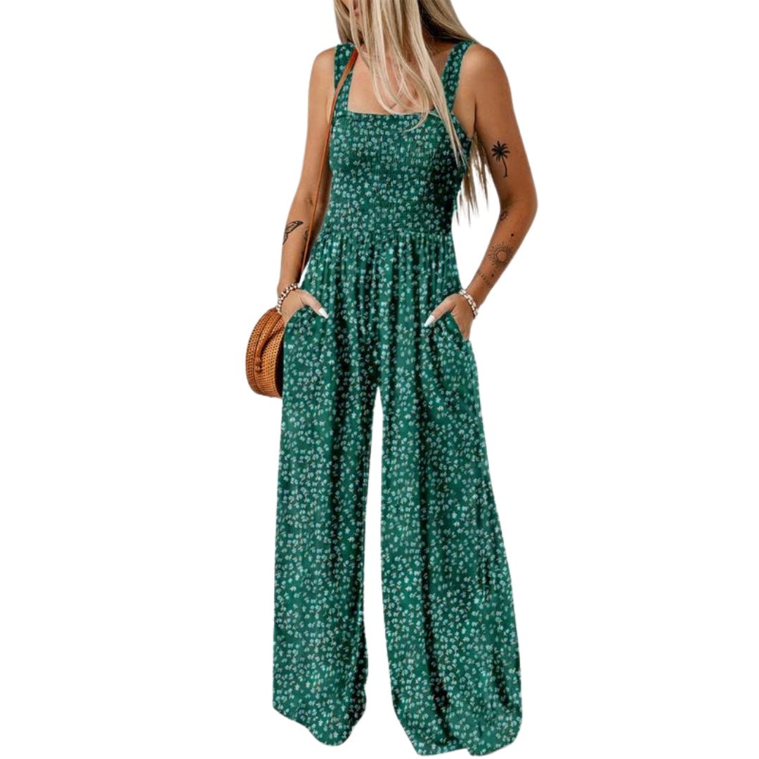 Ursula | Floral Jumpsuit – Elegant Wide-Leg Style for Women