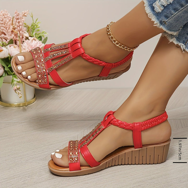 Frieda | Orthopedic Wedge Sandals – Stylish T-Strap Design for Women