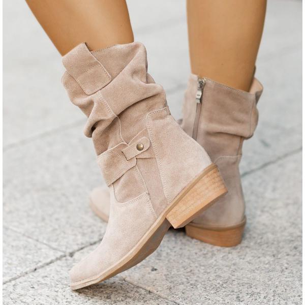 Dede | Relaxed-Fit Slouch Ankle Boots with Low Block Heel