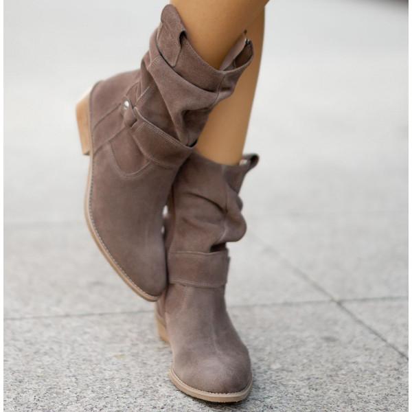 Dede | Relaxed-Fit Slouch Ankle Boots with Low Block Heel