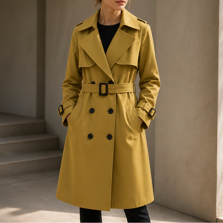 Winterly | Mid-Length Trench Coat – Belted Style for Women