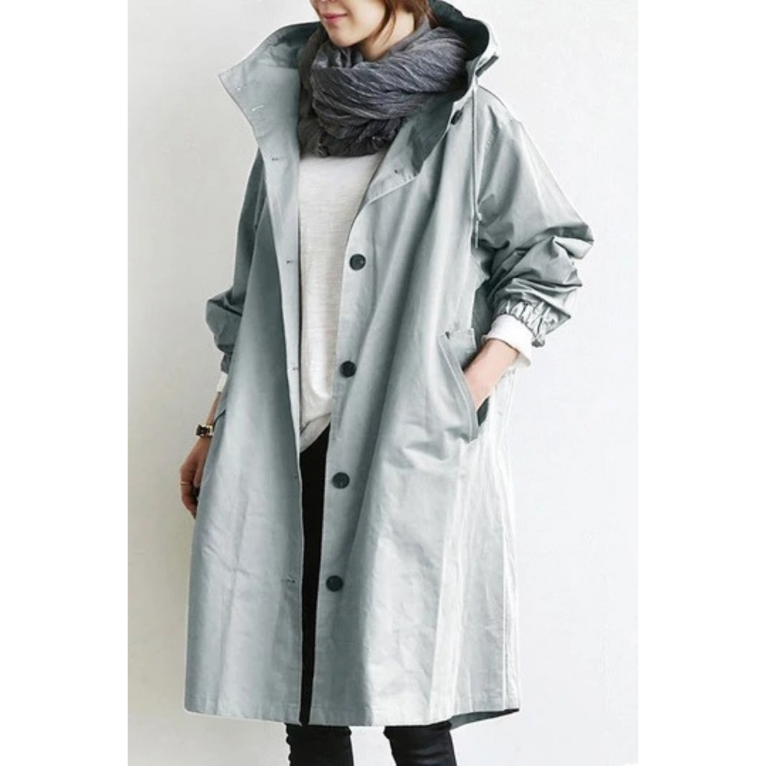 Eleanor | Functional And Elegant Long Hooded Trench Coat