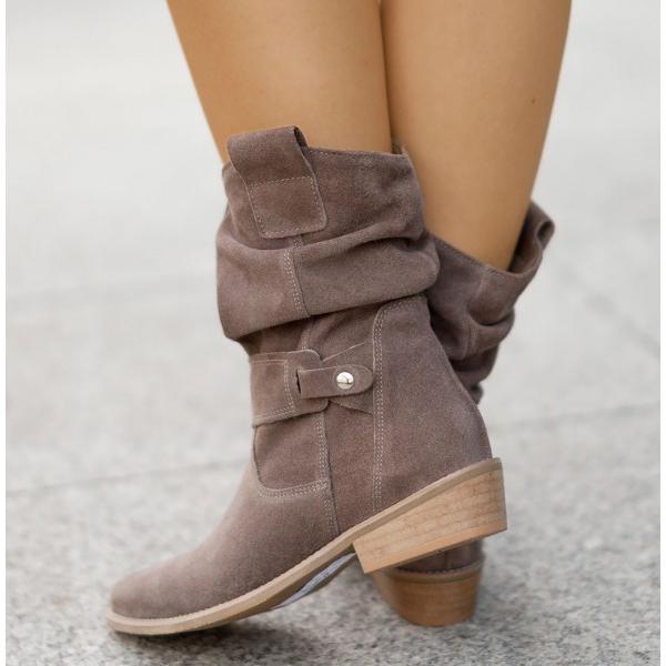 Dede | Relaxed-Fit Slouch Ankle Boots with Low Block Heel
