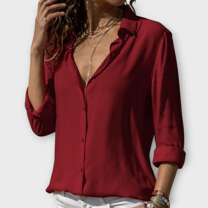 Isla | Button-Up Blouse – Timeless Design for Women