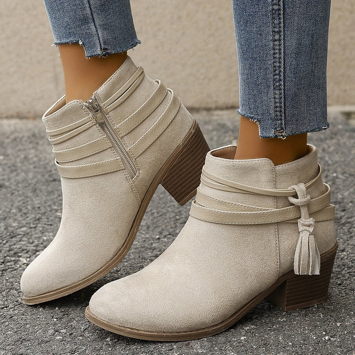 Annabelle | Refined And Versatile Tassel Ankle Boots
