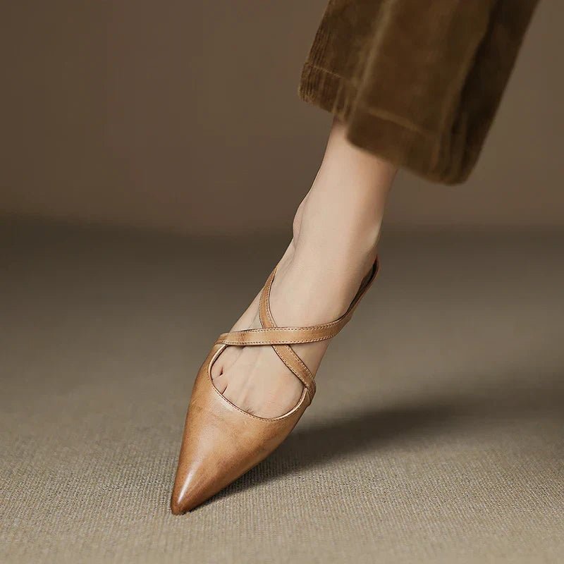 Harper | Mules in pelle – Eleganti con cinturini incrociati e tacco basso da donna