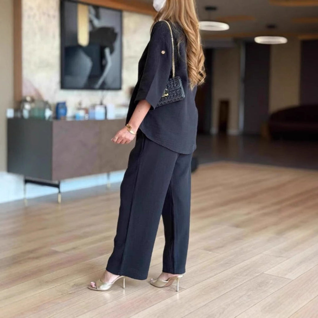 Rebecca | Lockeres Tunika-Oberteil und Set aus Hosen mit weitem Bein