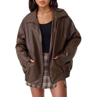 Karolin | Effortless And Cool Oversized Leather Jacket