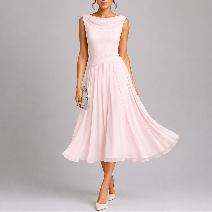 Olivia | Trendy Fall Wedding Pleated Midi Dress