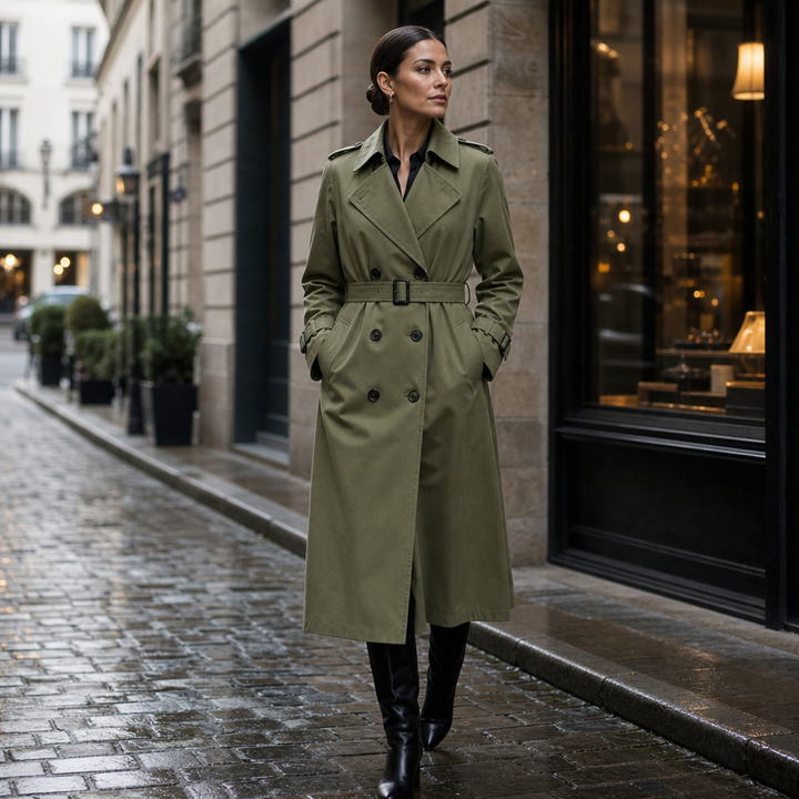 Mayfield | Long Trench Coat – Double-Breasted Stylish Layer