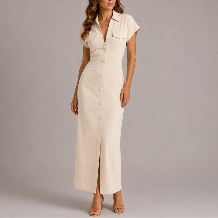 Harper | Modern Fall Wedding Maxi Shirt Dress