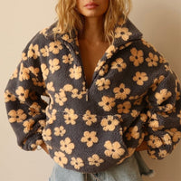 Lily | Cozy Oversized Floral Teddy Fleece Sweater