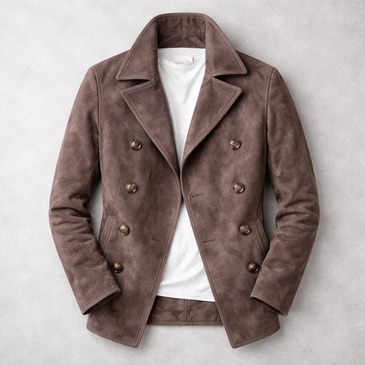 Ashford | Naval Coat – Premium Suede Double-Breasted Design