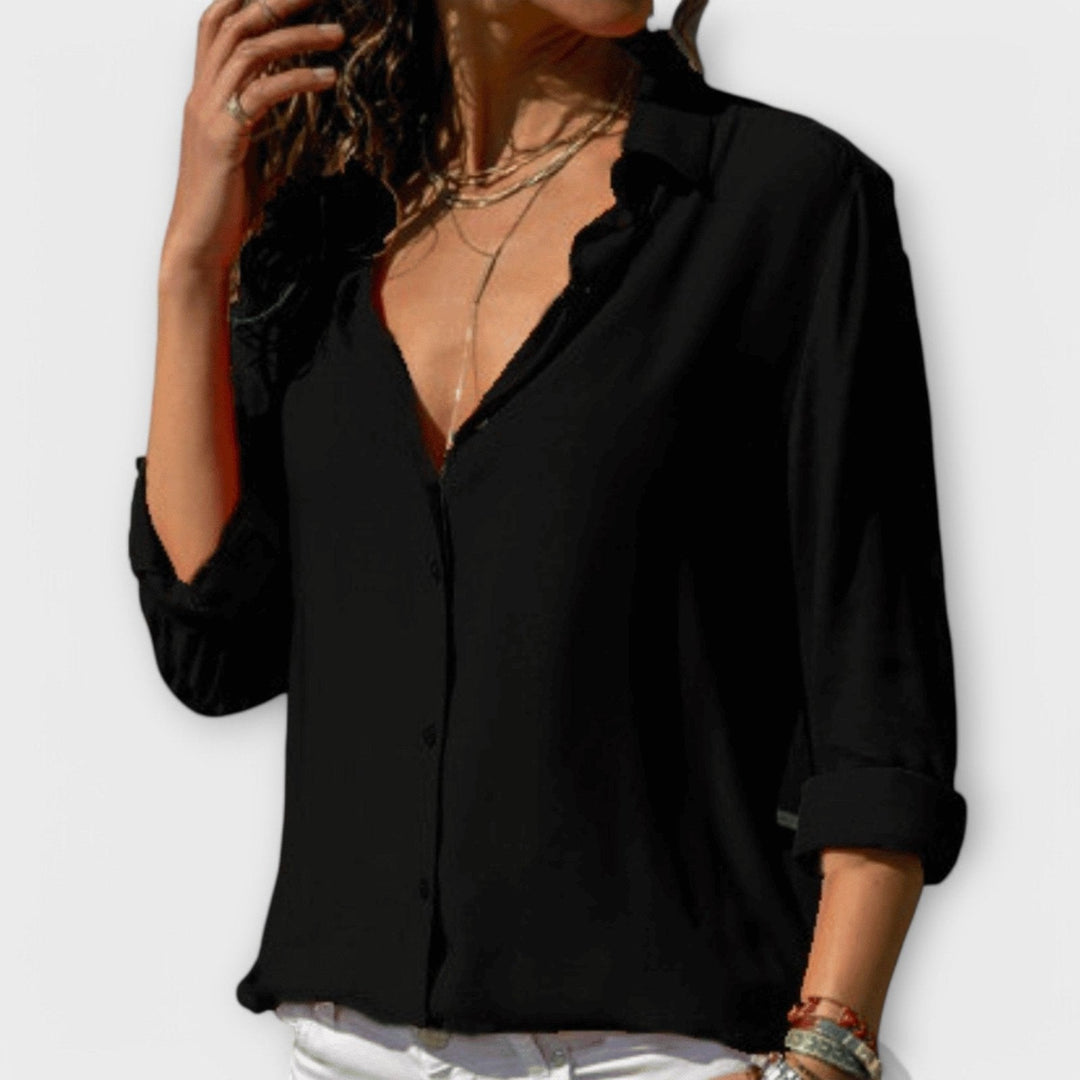Isla | Button-Up Blouse – Timeless Design for Women