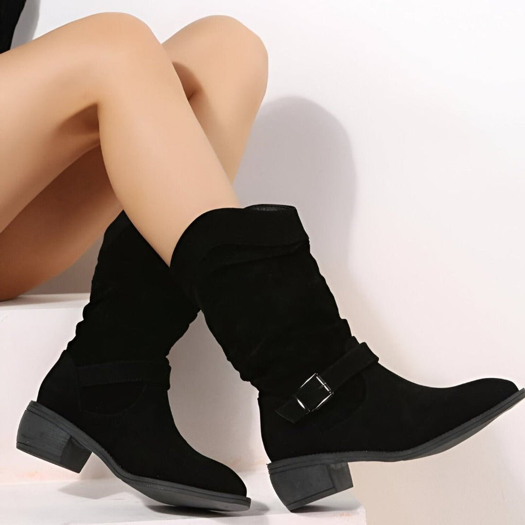 Astrid | Chic Slouchy Faux Suede Knee High Boots
