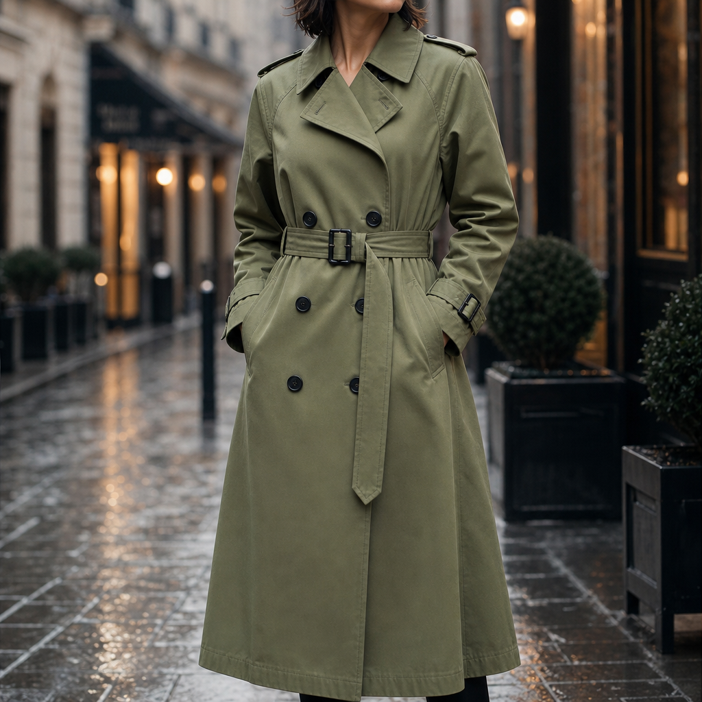 Mayfield | Long Trench Coat – Double-Breasted Stylish Layer