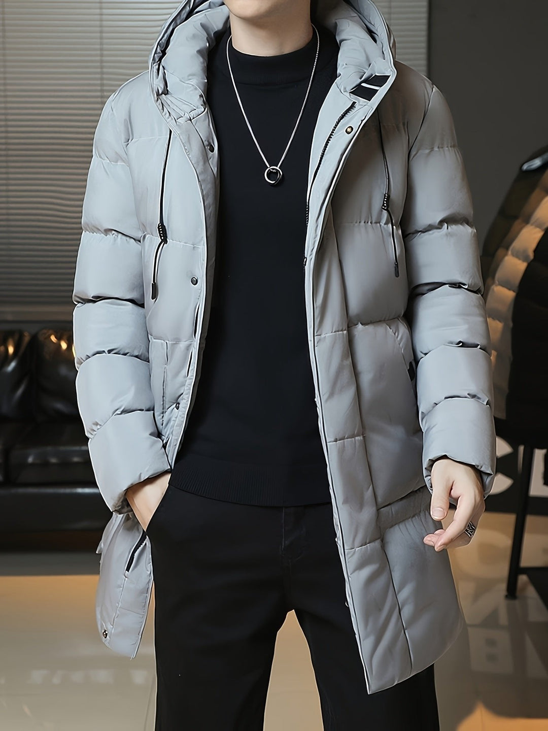 Donovan | Longline Puffer Coat – Stylish Hooded Design for Men