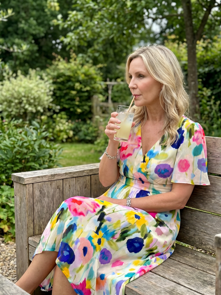 Mirabel | Midi Dress – Flutter Sleeve Floral Print for Women