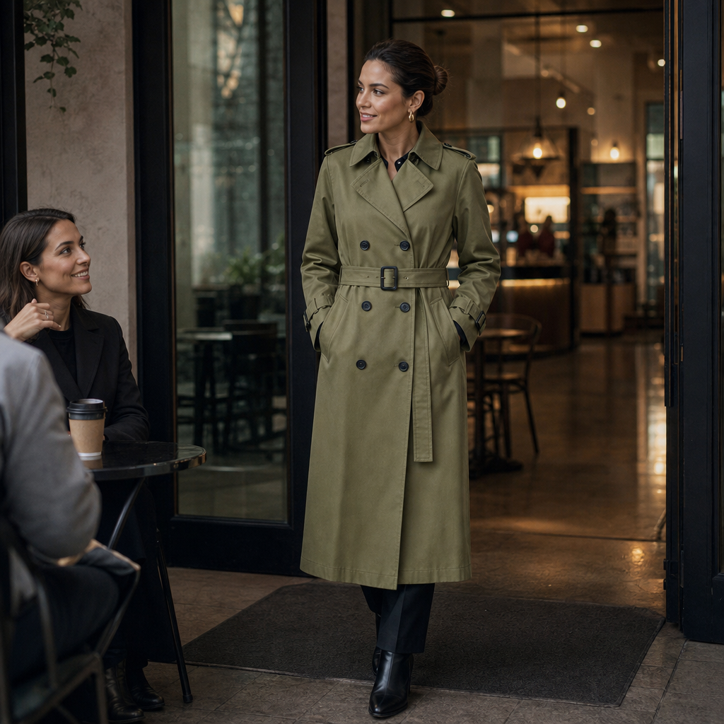 Mayfield | Long Trench Coat – Double-Breasted Stylish Layer
