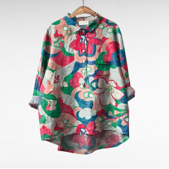Colleen | Long Sleeve Blouse – Classic Multicolor Style