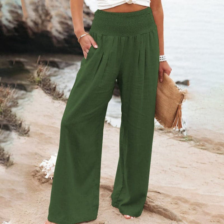 Elena | Mühelos atmungsaktive Leinenhose mit weitem Bein