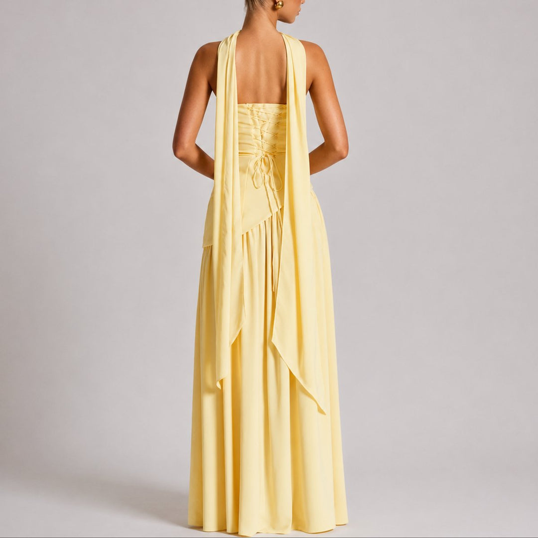 Elena | Elegant Fall Wedding Strapless Maxi Dress