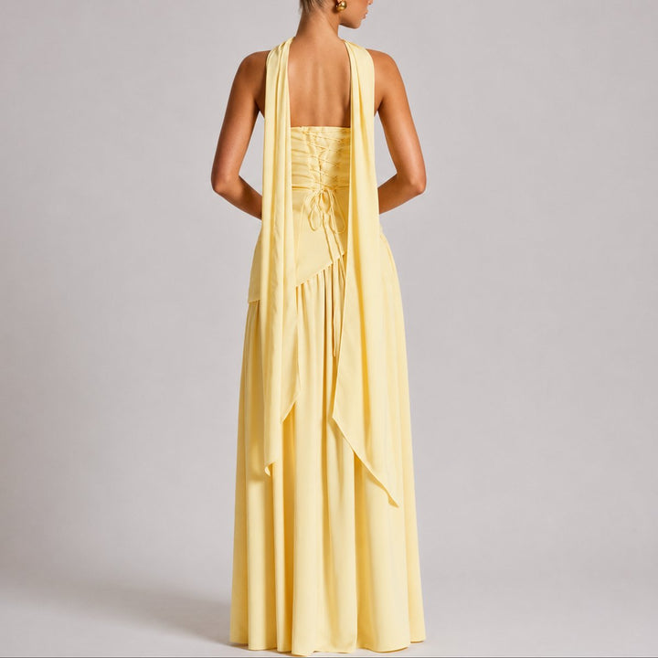 Elena | Elegant Fall Wedding Strapless Maxi Dress