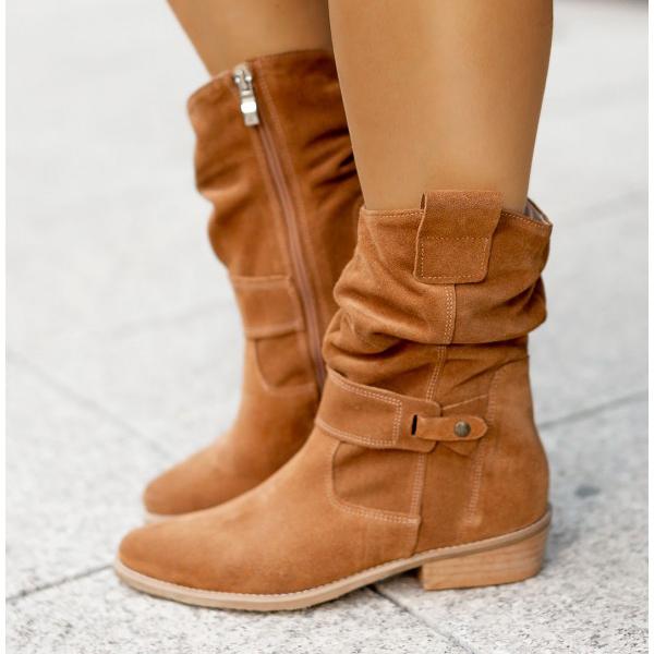 Dede | Relaxed-Fit Slouch Ankle Boots with Low Block Heel