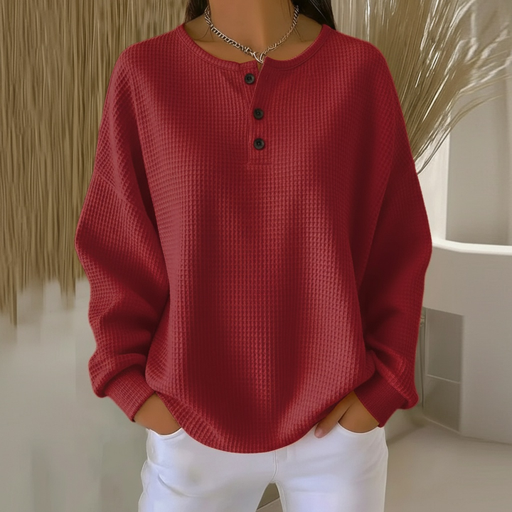 Juliane | Modern Cozy Waffle Knit Sweater