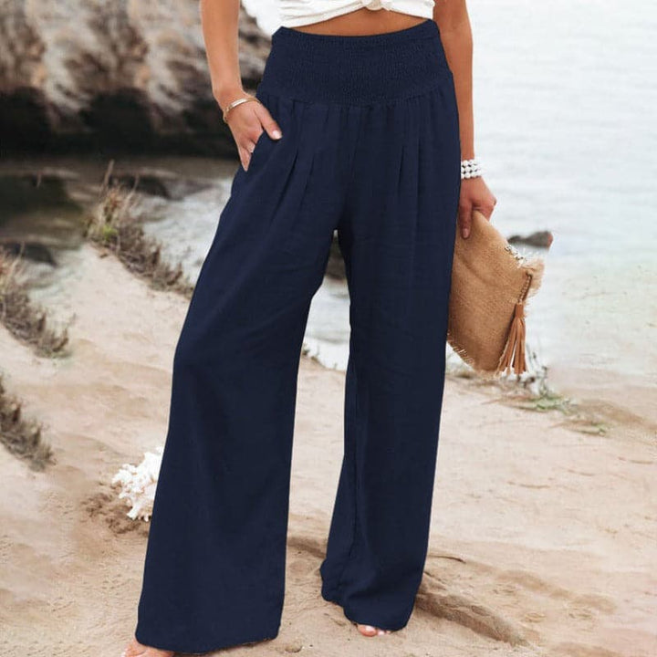 Elena | Mühelos atmungsaktive Leinenhose mit weitem Bein