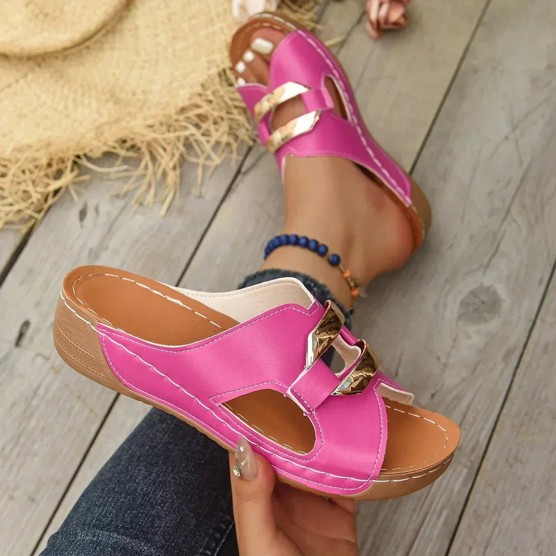 Nora | Orthopedic Wedge Sandals – Vegan Slip-On Style for Women