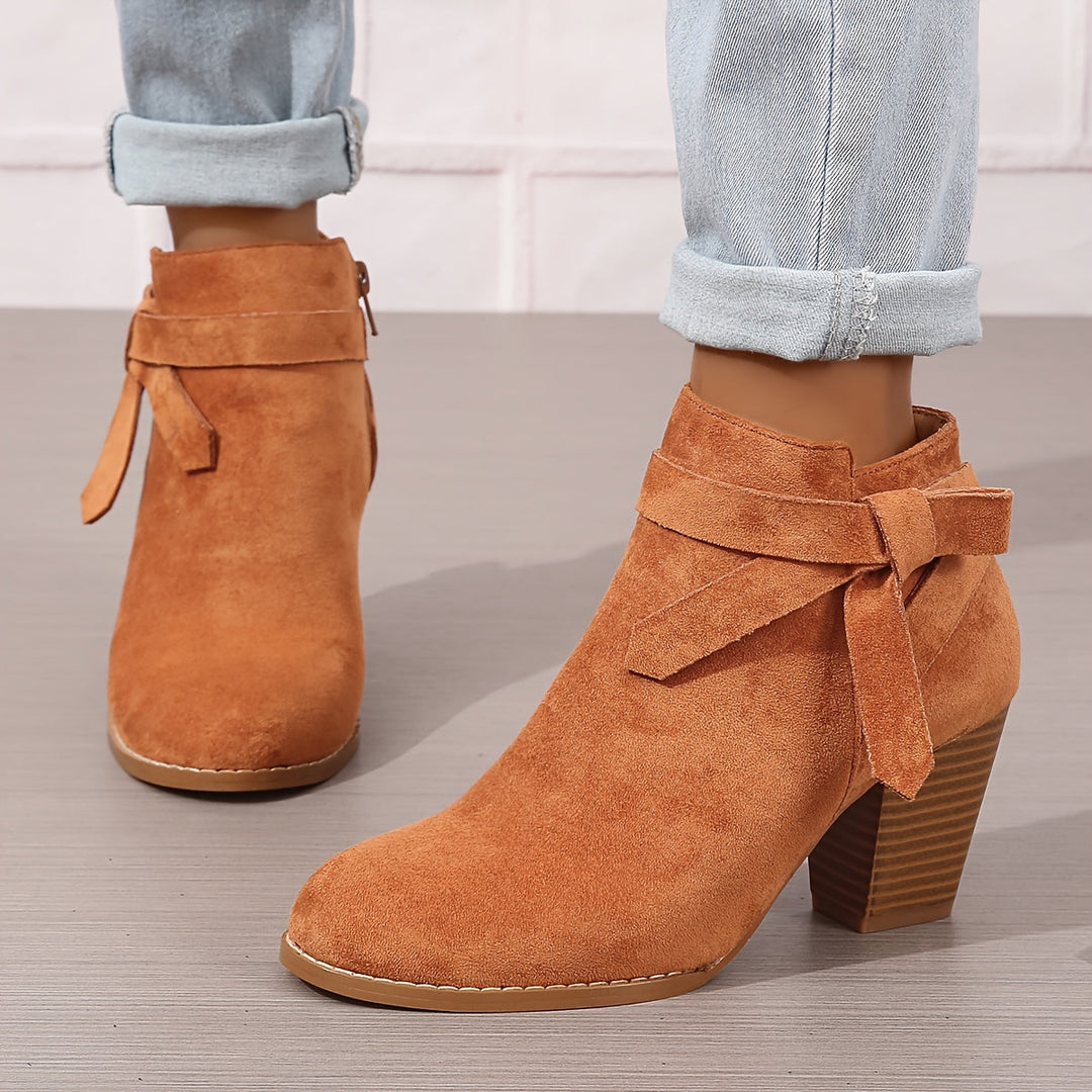 Daisy | Feminine And Sophisticated Bow Detail Ankle Boots