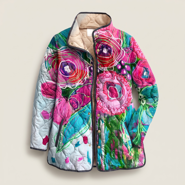 Mira | Quilted Jacket – Lightweight Floral Design for Women