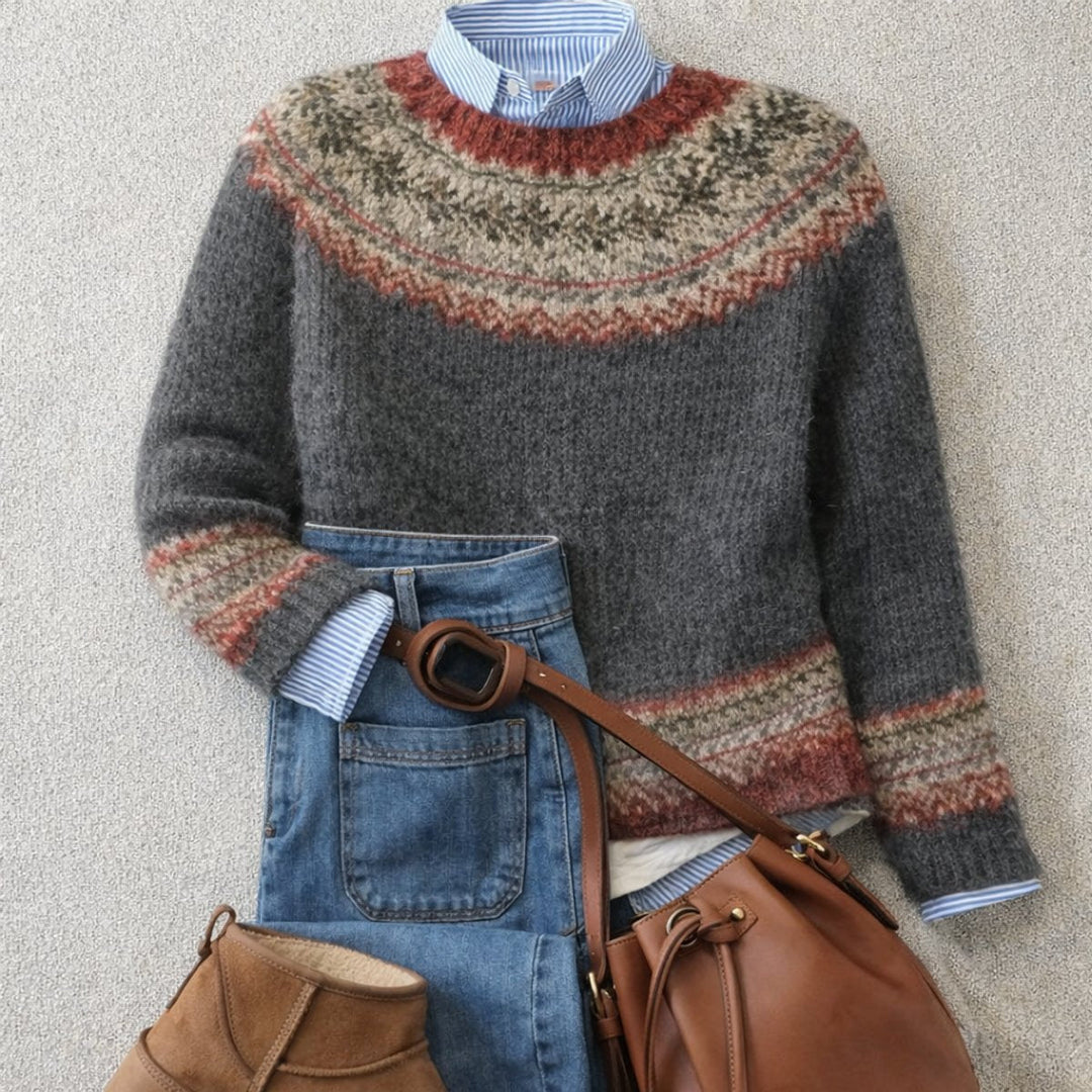 Beatrice | Eleganter Strickpullover mit nordischem Muster