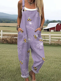Iris | Verspielter Jumpsuit mit Bienen- und Blumenmuster