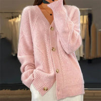 Kristin | Elegant Textured Button-Front Knit Cardigan