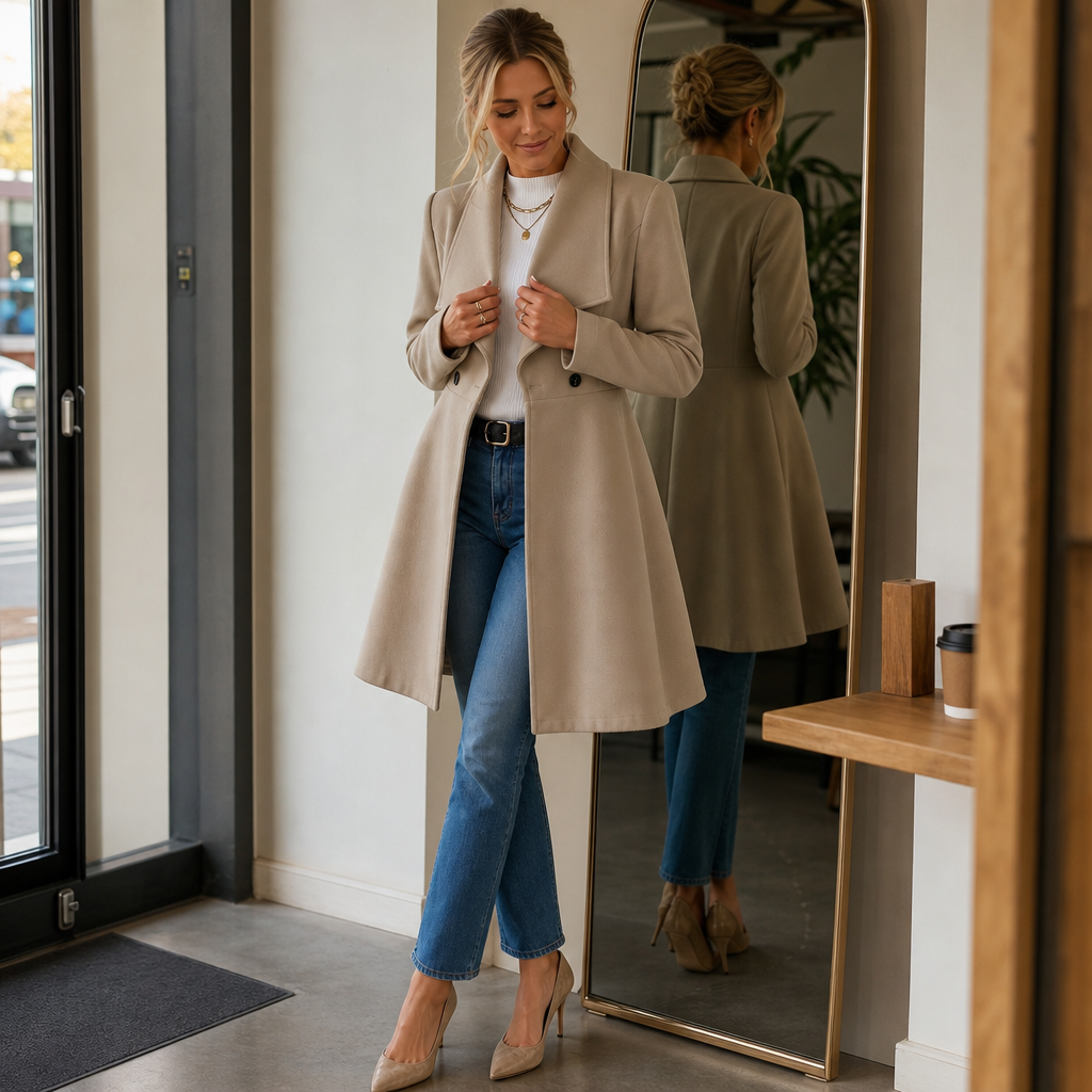Elowen | Tailored A-Line Overcoat for Women