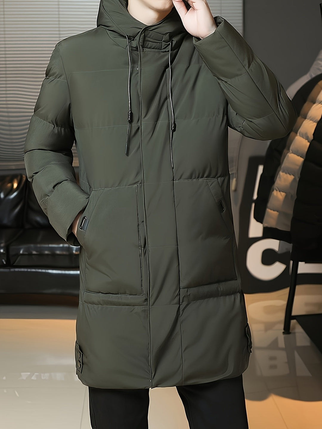 Donovan | Longline Puffer Coat – Stylish Hooded Design for Men