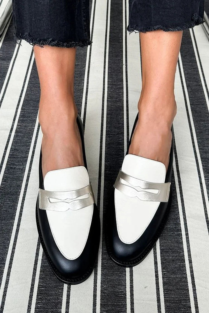 Annabelle | Sophisticated Two-Tone Loafers with a Modern Accent