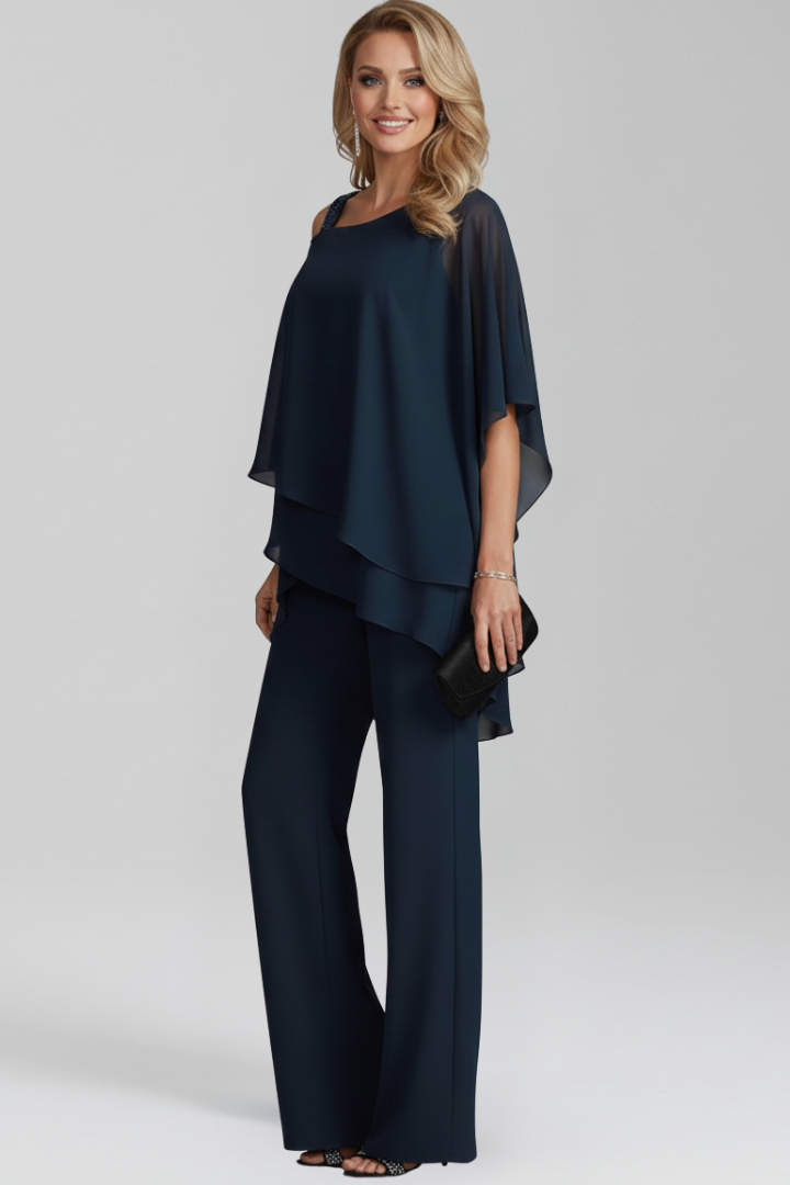 Jana | Wide-Leg Jumpsuit – Elegant Cold-Shoulder Style for Women